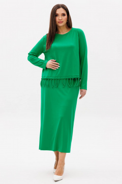 Свободная блуза А-силуэта с круглым вырезом и бахромой Fantazia Mod 4718 - фото 2