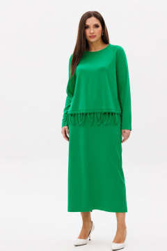 Свободная блуза А-силуэта с круглым вырезом и бахромой Fantazia Mod 4718 - фото 1