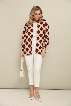 Рубашка LM М144 бордо+белый - фото 2