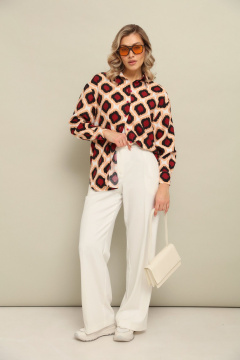 Брюки, рубашка LM К1440146 бордо+белый - фото 5