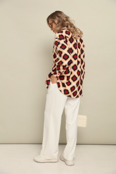 Брюки, рубашка LM К1440146 бордо+белый - фото 4