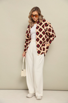 Брюки, рубашка LM К1440146 бордо+белый - фото 3