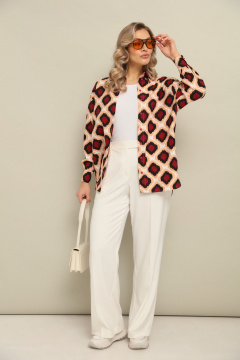 Брюки, рубашка LM К1440146 бордо+белый - фото 2