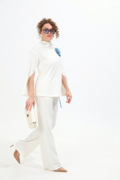 Брюки, джемпер NikVa 922-4 молоко+голубой - фото 2