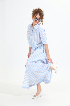 Рубашка, юбка NikVa 958-2 бело-голубые_полосы - фото 4