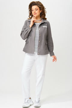 Брюки, джемпер, бомбер Fita 4013 серо-белый - фото 2