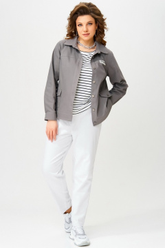 Брюки, джемпер, бомбер Fita 4013 серо-белый - фото 1