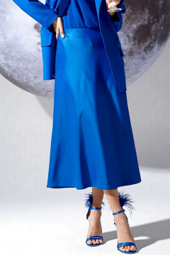 Классический женский комплект блуза и брюки из текстиля Твой имидж 1664 ультрамарин - фото 1