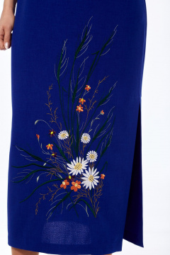 Летнее леновое платье с разрезами и молнией SVT-fashion 556 василек - фото 2