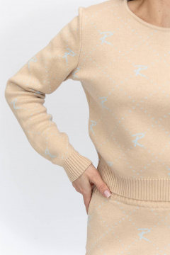 Джемпер Romgil РВ0020-ХЛ2 крем-брюле,бледно-голубой - фото 3
