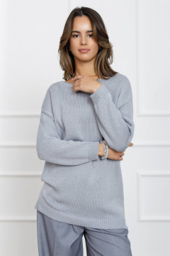 Джемпер на каждый день из хлопка с классическим кроем Romgil 679ХТЗ жемчужный_серый - фото 5