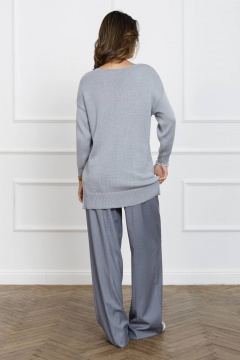 Джемпер на каждый день из хлопка с классическим кроем Romgil 679ХТЗ жемчужный_серый - фото 3