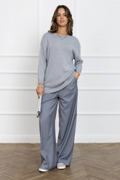 Джемпер на каждый день из хлопка с классическим кроем Romgil 679ХТЗ жемчужный_серый - фото 1