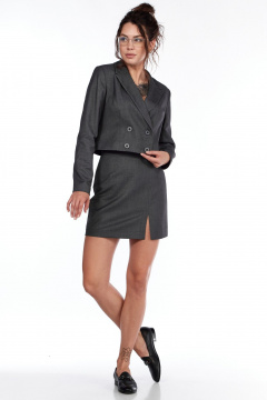 Жакет, юбка LadyThreeStars 2444 серый - фото 5