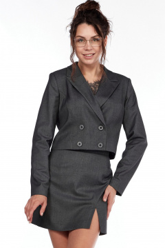 Жакет, юбка LadyThreeStars 2444 серый - фото 2