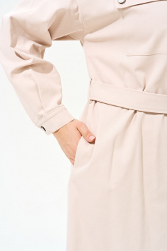 Джинсовый костюм с брюками и свободной рубашкой IVA 1475 бежевый - фото 5