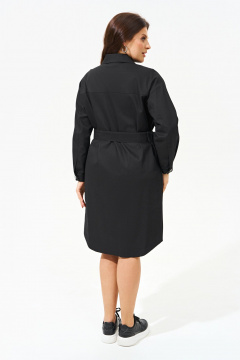 Джинсовое платье-рубашка с функциональными карманами IVA 1492 черный - фото 2