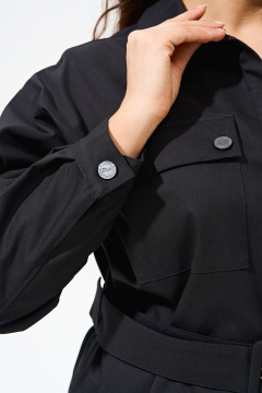 Джинсовое платье-рубашка с функциональными карманами IVA 1492 черный - фото 4