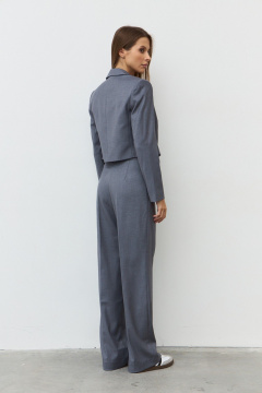 Жакет из текстиля в деловом стиле, комплект серый Luitui R3006 серый - фото 3