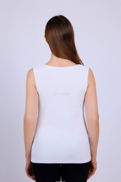 Майка классическая из трикотажа и хлопка Verally 303-5 белый - фото 2