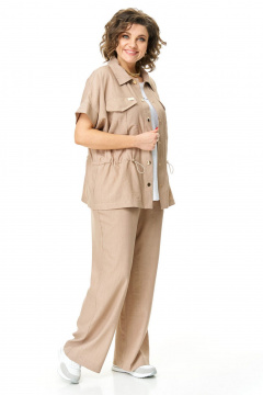 Брюки, жакет, топ VI ORO VR-1181 песок - фото 3