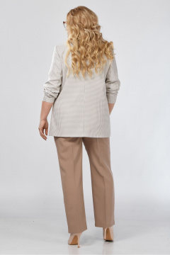 Бежевые классические брюки с заутюженными стрелками из вискозы Элль-стиль 2002/11 капучино - фото 3