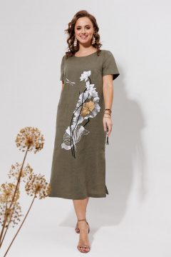 Платье Galean Style 963 светлый_хаки - фото 5