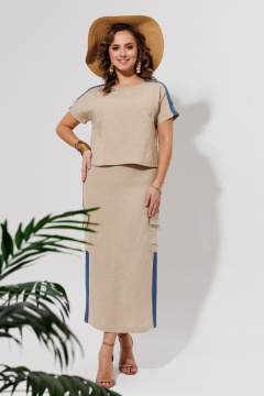 Блуза, юбка Galean Style 964 беж_с_синим - фото 1