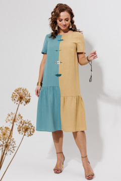 Платье Galean Style 968 голубой_с_песочным - фото 5