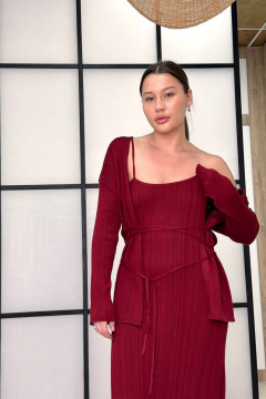 Кардиган, платье Skipper Design 923 бордо - фото 4