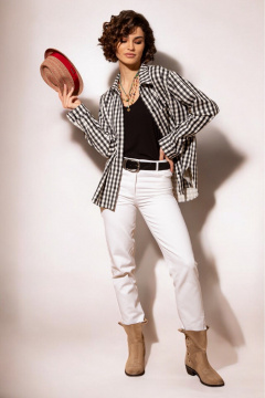 Рубашка Nova Line 20857 клетка_чёрная - фото 1