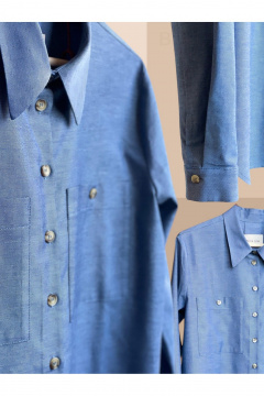 Рубашка Nova Line 20858 джинс_синий - фото 2