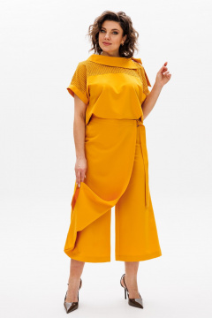 Блуза, кюлоты Michel chic 1418 охра - фото 4