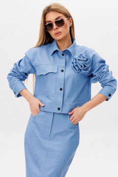 Жакет, юбка Amberа Style 2116 голубой - фото 4