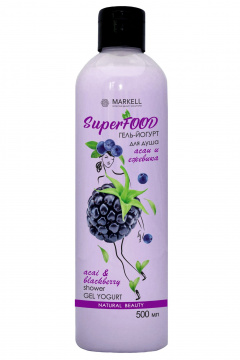 Гель для душа MARKELL SUPERFOOD Гель-йогурт для душа Асаи и ежевика - фото 1
