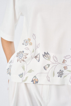 Базовая блуза свободного кроя со складкой на спинке Art Ribbon M3651T - фото 4