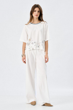 Базовая блуза свободного кроя со складкой на спинке Art Ribbon M3651T - фото 3