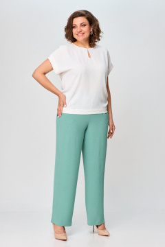 Блуза, брюки Slaviaelit 539 молочный+мята - фото 1