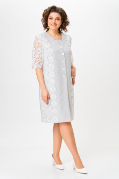 Кардиган, платье Svetlana-Style 2211 серый_лен - фото 3