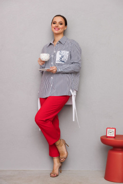 Брюки, рубашка Mubliz 222 серый-красный - фото 5