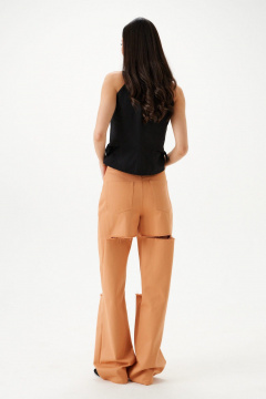 Коричневые джинсы с разрезами и накладными карманами ANNETE A1195/1 - фото 4