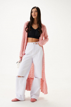 Белые джинсы с разрезами и прорезными карманами ANNETE A1195 - фото 3