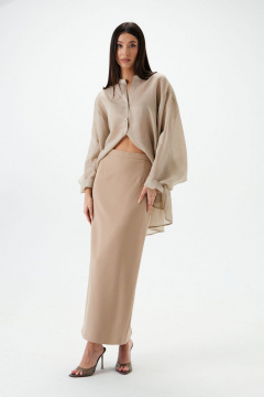 Классическая юбка миди с разрезом из костюмной ткани ANNETE A1297 - фото 1