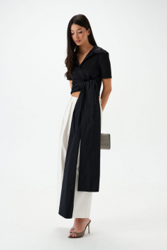 Джемпер из трикотажа с декоративными лентами ANNETE A2054 - фото 3