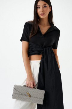 Джемпер из трикотажа с декоративными лентами ANNETE A2054 - фото 2