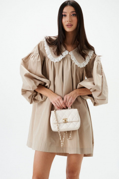 Платье свободного кроя с кружевым воротником из хлопка ANNETE A3538/1 - фото 3