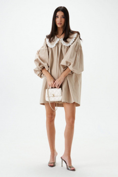 Платье свободного кроя с кружевым воротником из хлопка ANNETE A3538/1 - фото 1