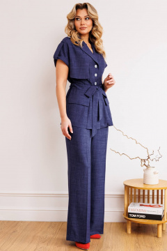 Брюки, жакет Мода Юрс 2809 синий - фото 3