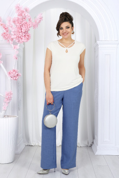 Блуза, брюки, жакет Ninele 7488 небесный - фото 5