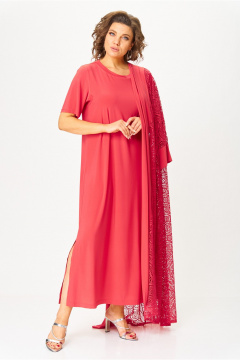 Кардиган, платье Michel chic 1417 коралл - фото 4